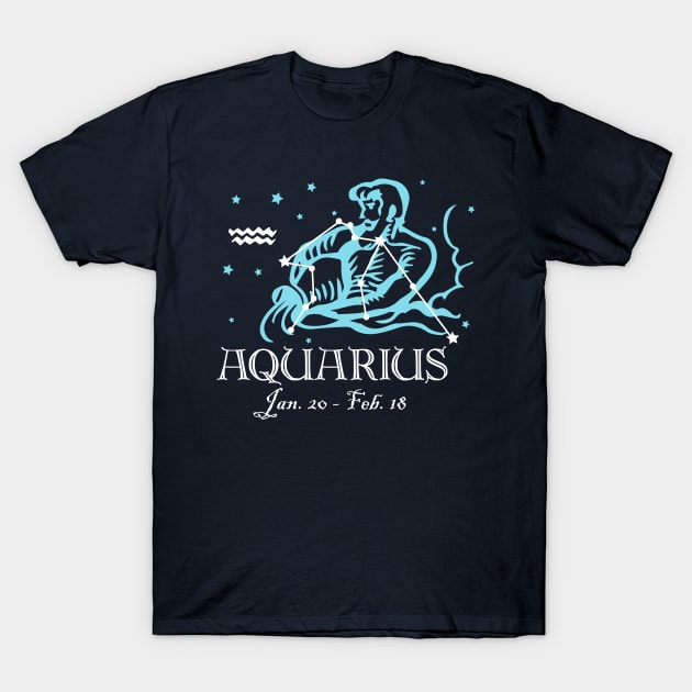 Aquarius the Water Bearer Constellation T-Shirt by jverdi28